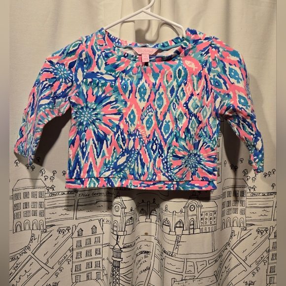 Lilly Pulitzer Other - EUC Girl's Lily Pulitzer Pink/Blue/White Long Sleeve Top Size L (8-10)